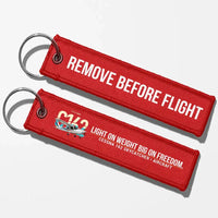 Thumbnail for Cessna 162 Skycatcher Aviator Key Chains - Red - Remove Before Flight