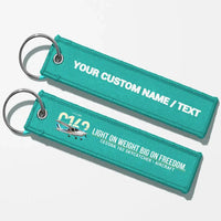 Thumbnail for Cessna 162 Skycatcher Aviator Key Chains - Turquoise - Personalized