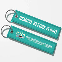 Thumbnail for Cessna 162 Skycatcher Aviator Key Chains - Turquoise - Remove Before Flight