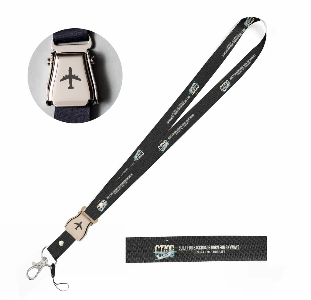Cessna 170 seat belt lanyard - black