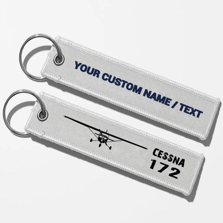 Cessna 172 & Plane Aviator Key Chains - White - Personalized