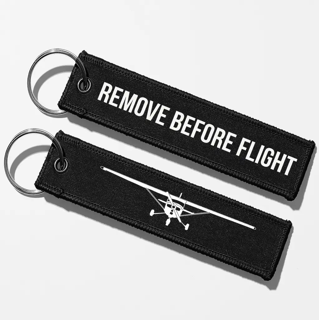 Cessna 172 Silhouette Key Chains - Black - Remove Before Flight