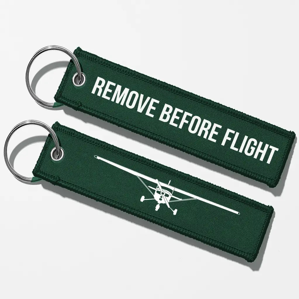 Cessna 172 Silhouette Key Chains - Dark Green - Remove Before Flight