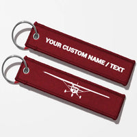 Thumbnail for Cessna 172 Silhouette Key Chains - Dark Red - Personalized