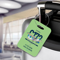 Thumbnail for Cessna 172 Skyhawk design on light green acrylic luggage tags, double-side print