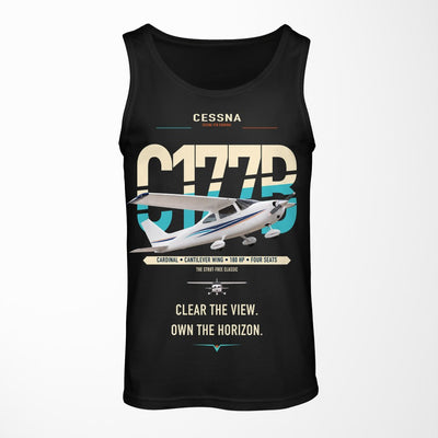 Cessna 177B Cardinal design on black tank top