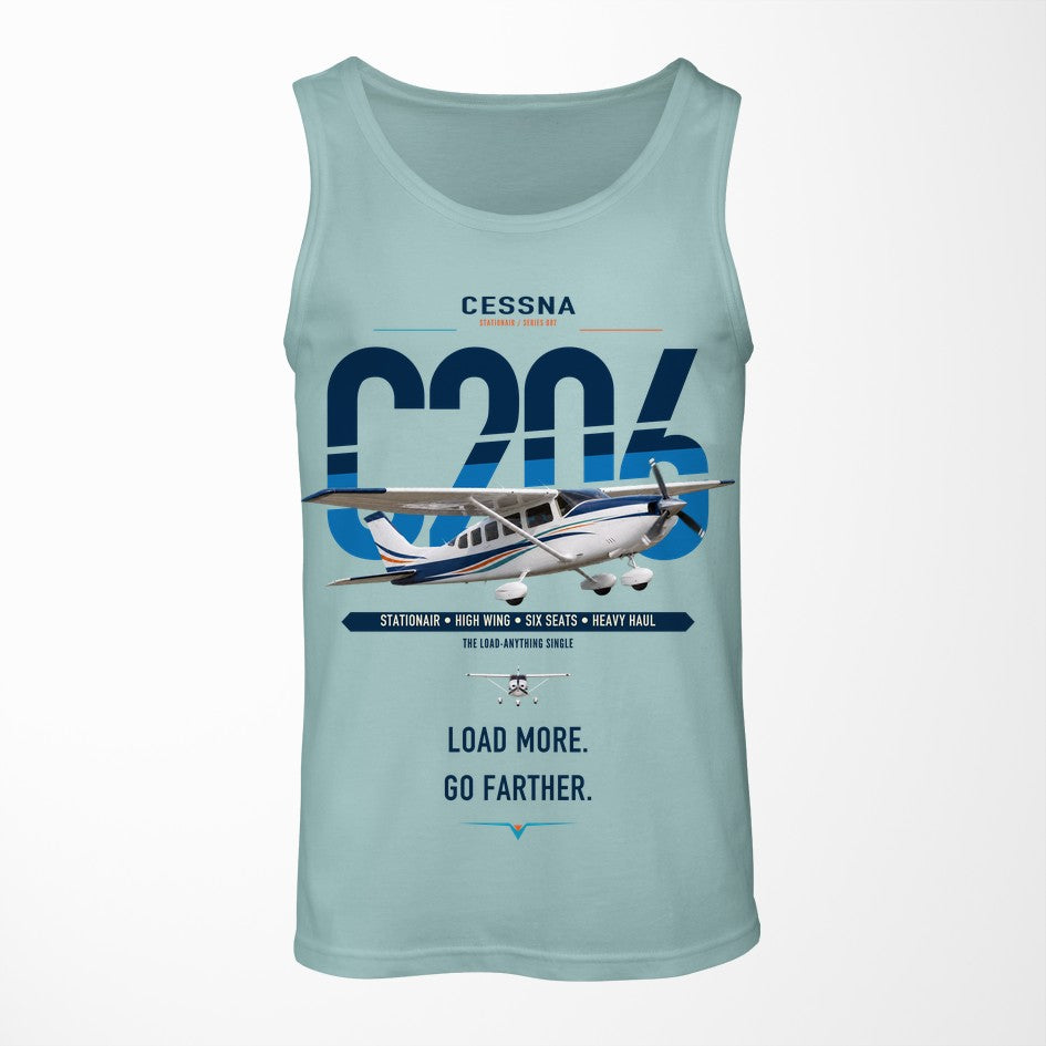 Cessna 206 Stationair design on light green tank top