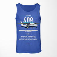 Thumbnail for Cessna 408 SkyCourier design on blue tank top