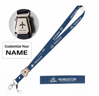 Thumbnail for Cessna 408 SkyCourier seat belt lanyard - dark blue with name