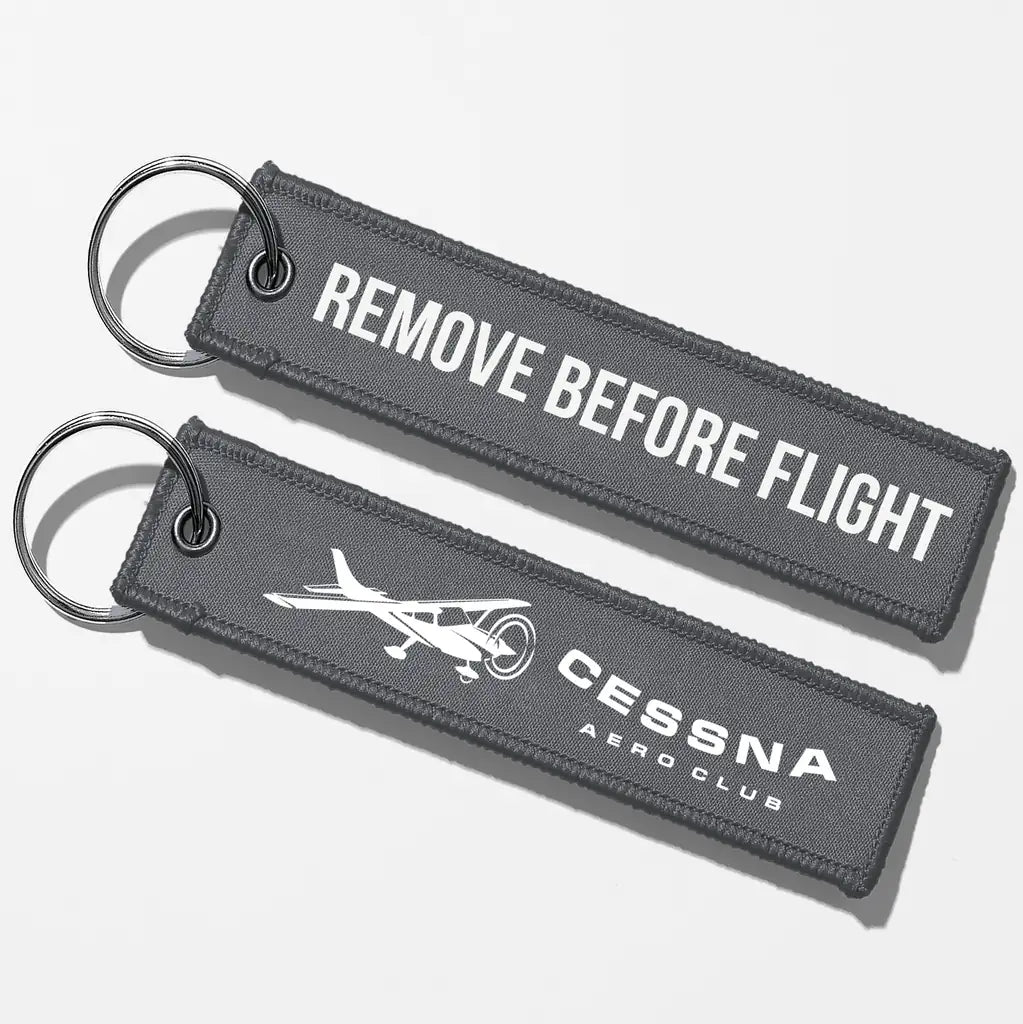 Cessna Aeroclub Aviator Key Chains - Gray - Remove Before Flight
