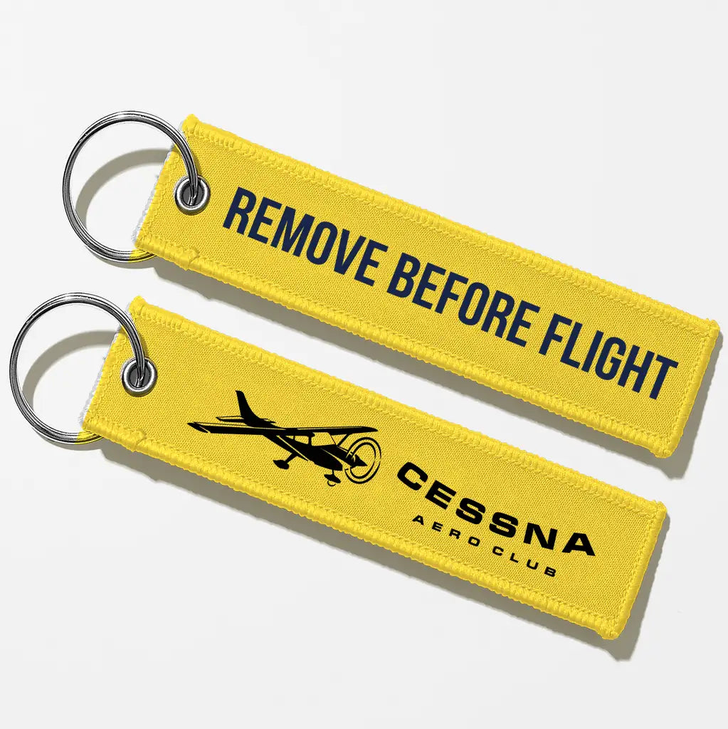 Cessna Aeroclub Aviator Key Chains - Yellow - Remove Before Flight