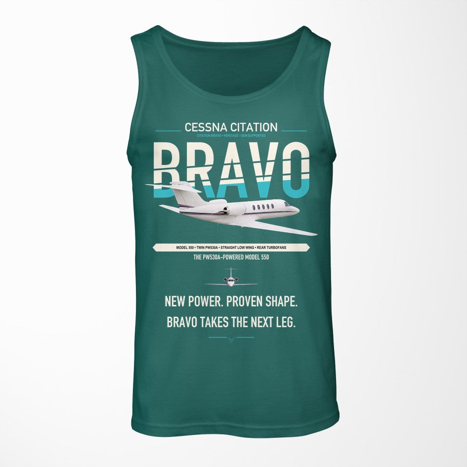 Cessna Citation Bravo design on green tank top