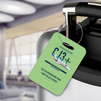 Thumbnail for Cessna Citation CJ3+ design on light green acrylic luggage tags, double-side print