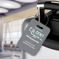 Thumbnail for Cessna Citation CJ4 Gen2 design on gray acrylic luggage tags, double-side print