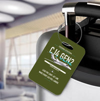 Thumbnail for Cessna Citation CJ4 Gen2 design on green army acrylic luggage tags, double-side print