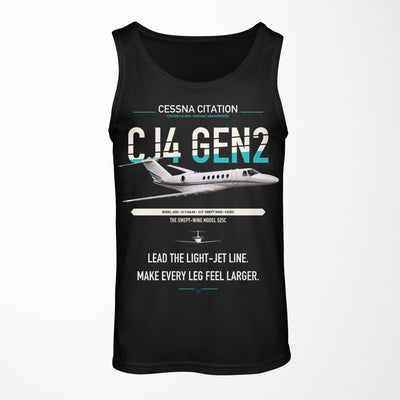 Cessna Citation CJ4 Gen2 design on black tank top