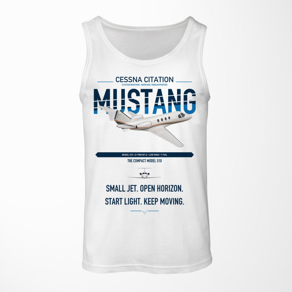 Cessna Citation Mustang design on white tank top