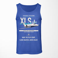 Thumbnail for Cessna Citation XLSPlus design on blue tank top