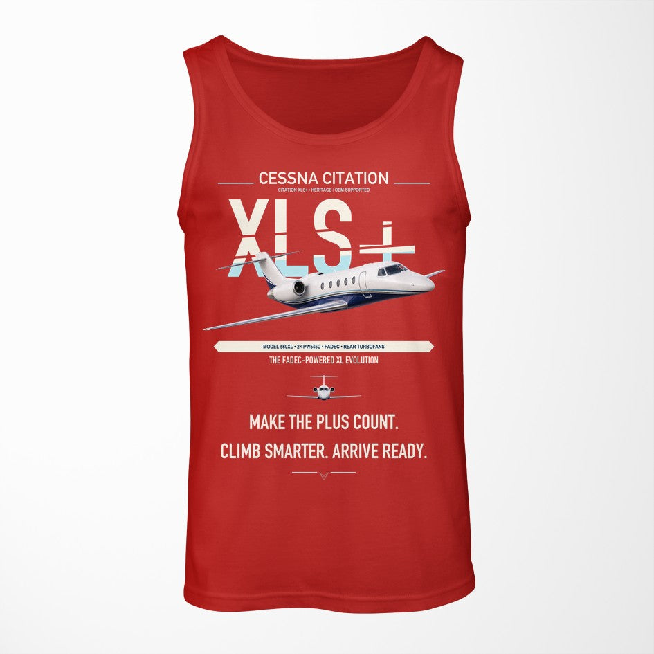 Cessna Citation XLSPlus design on red tank top
