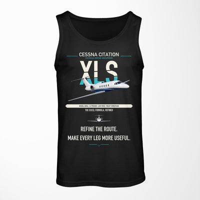 Cessna Citation XLS design on black tank top