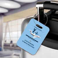 Thumbnail for Cessna Citation X+ design on light blue acrylic luggage tags, double-side print