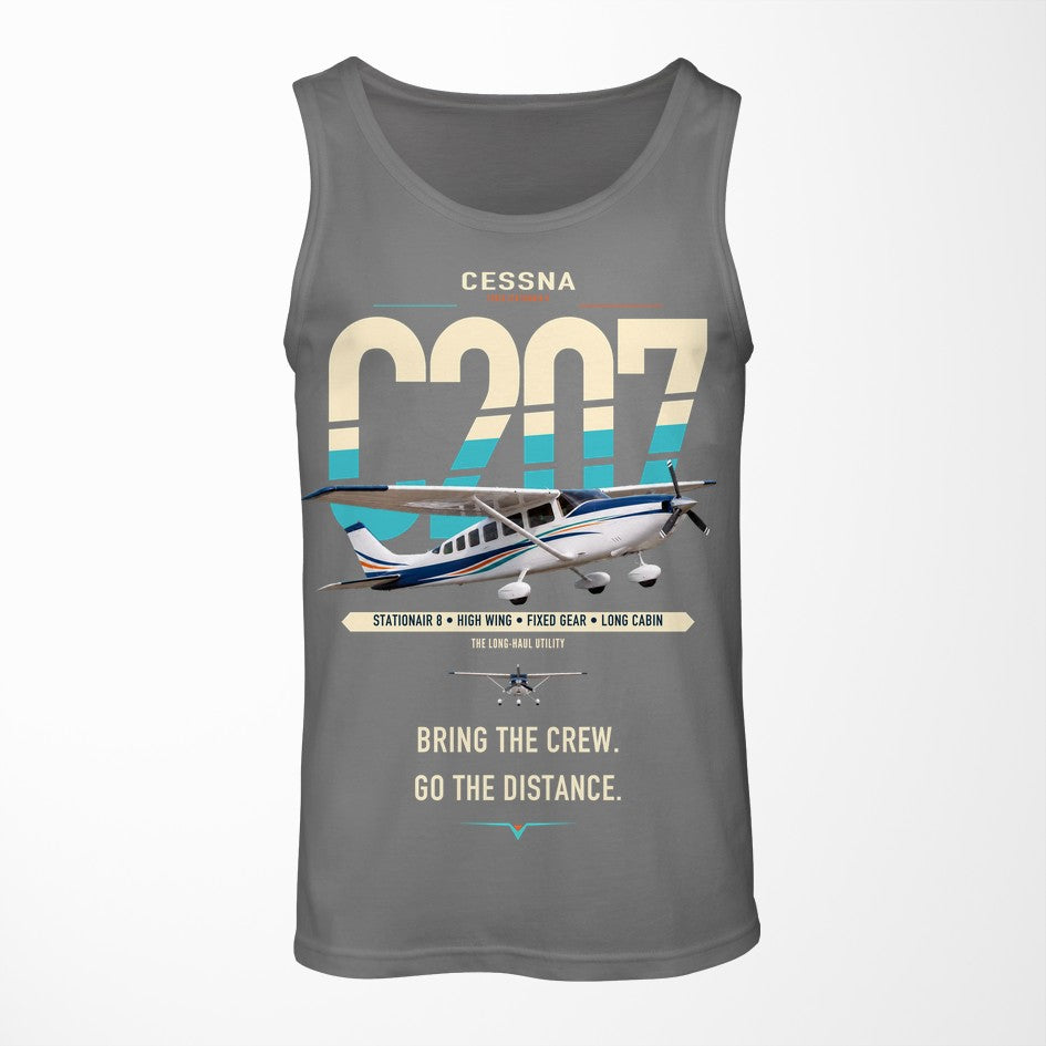Cessna T207A Stationair 8 design on gray tank top