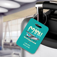 Thumbnail for Cessna T210N Centurion design on turquoise acrylic luggage tags, double-side print