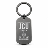 Thumbnail for Ceuta Heliport JCU - Key Chain - Boarding Pass Style - Black