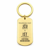 Thumbnail for Ceuta Heliport JCU - Key Chain - Customizable Boarding Pass - Gold