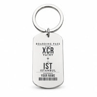 Thumbnail for Châlons-Vatry Airport XCR - Key Chain - Customizable Boarding Pass - Silver