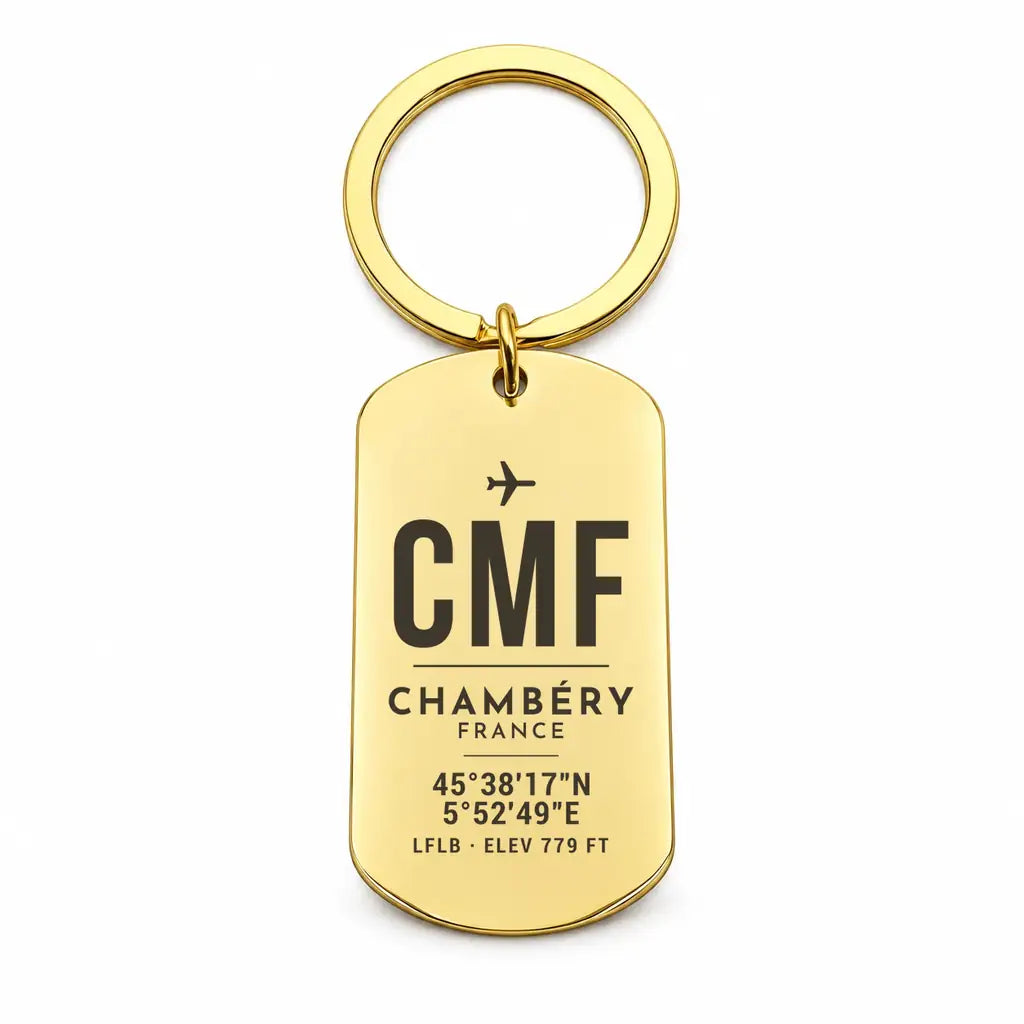 Chambéry-Savoie Airport CMF - Key Chain - Original Design - Gold