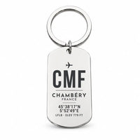 Thumbnail for Chambéry-Savoie Airport CMF - Key Chain - Original Design - Silver