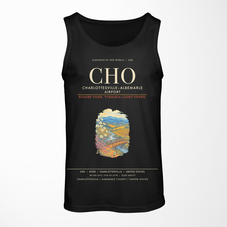 CharlottesvilleAlbemarle Airport CHO Tank Top - Black