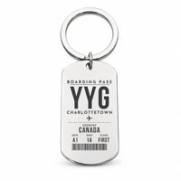 Thumbnail for Charlottetown Airport YYG - Key Chain - Boarding Pass Style - Silver