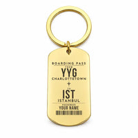 Thumbnail for Charlottetown Airport YYG - Key Chain - Customizable Boarding Pass - Gold