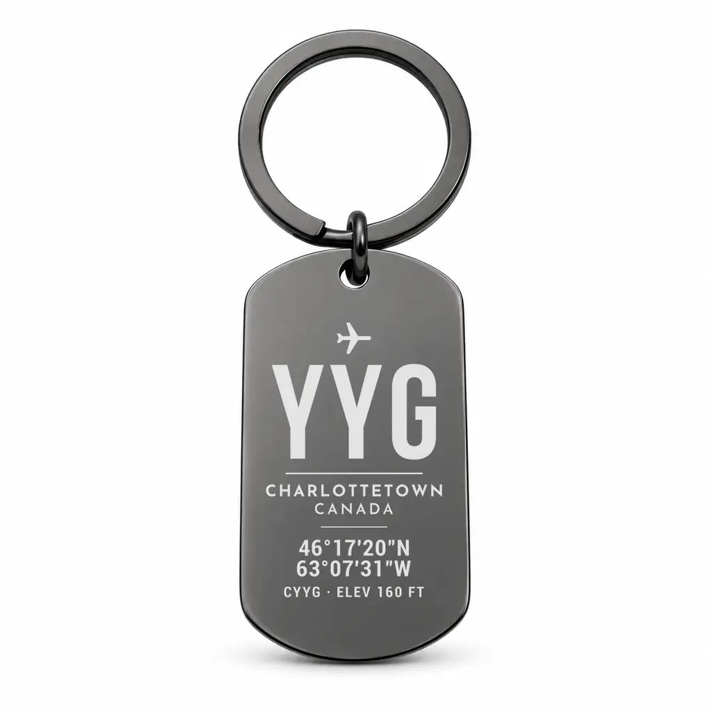 Charlottetown Airport YYG - Key Chain - Original Design - Black