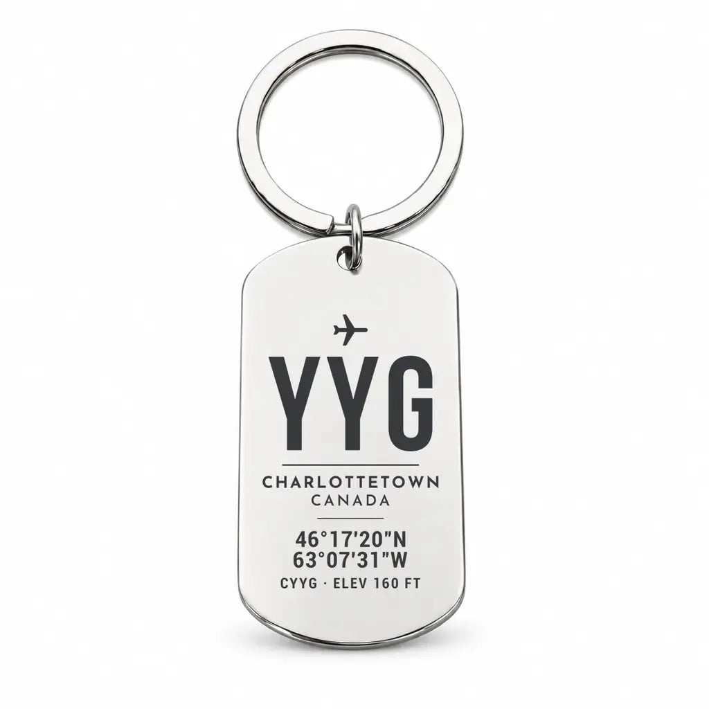 Charlottetown Airport YYG - Key Chain - Original Design - Silver