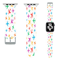 Thumbnail for Cheerful Seamless Airplanes Designed Soft Silicone Apple Watch Bands