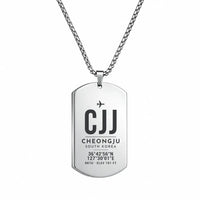 Thumbnail for Cheongju International Airport CJJ - Necklace - Original Design - Silver