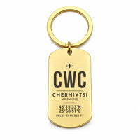 Thumbnail for Chernivtsi International Airport CWC - Key Chain - Original Design - Gold