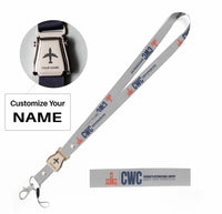 Thumbnail for Chernivtsi International Airport (CWC) seat belt lanyard - light gray with name