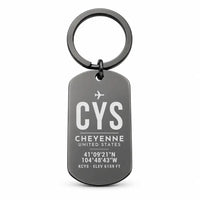 Thumbnail for Cheyenne Regional Airport CYS - Key Chain - Original Design - Black