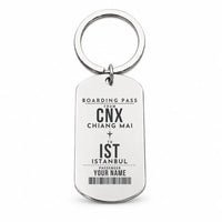 Thumbnail for Chiang Mai International Airport CNX - Key Chain - Customizable Boarding Pass - Silver
