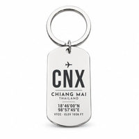 Thumbnail for Chiang Mai International Airport CNX - Key Chain - Original Design - Silver
