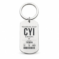 Thumbnail for Chiayi Airport CYI - Key Chain - Boarding Pass Style - Silver