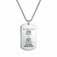 Thumbnail for Chiayi Airport CYI - Necklace - Customizable Boarding Pass - Silver