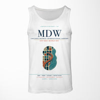 Thumbnail for Chicago Midway International Airport (MDW) design on white tank top