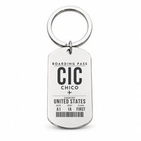 Thumbnail for Chico Regional Airport CIC - Key Chain - Boarding Pass Style - Silver