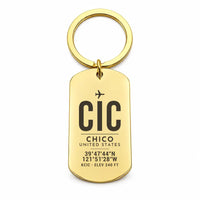 Thumbnail for Chico Regional Airport CIC - Key Chain - Original Design - Gold