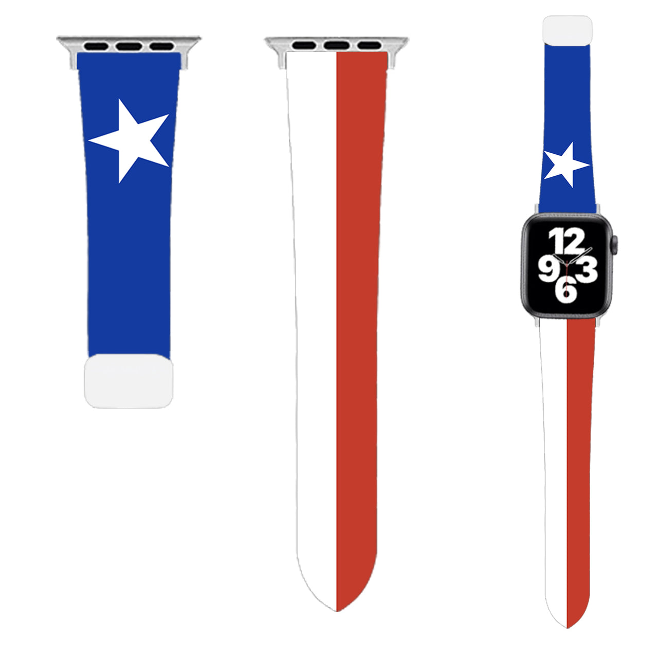 Chile Flag Designed Soft Silicone Apple Watch Bands